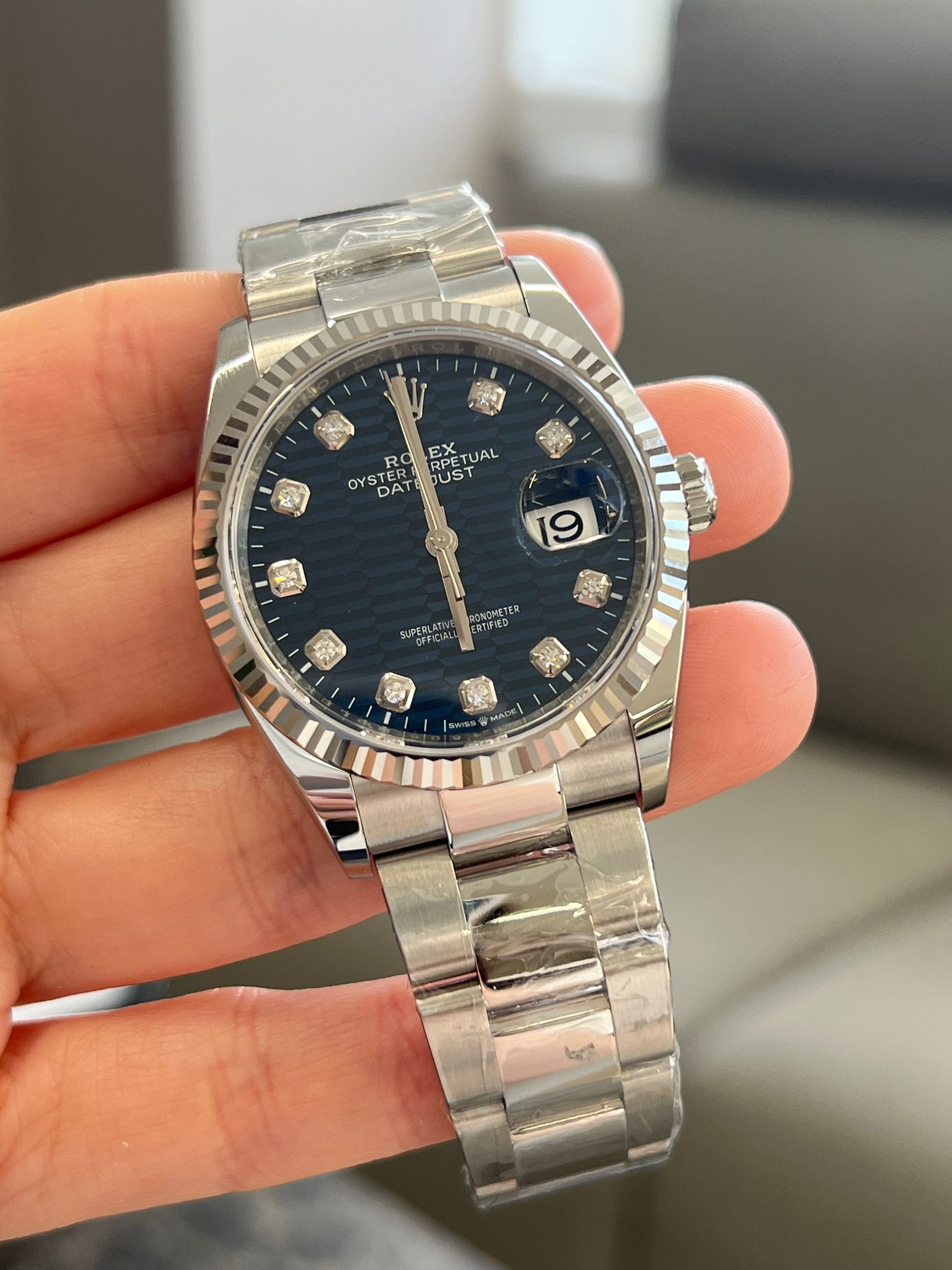 Rolex Datejust 36 126234G Blau geriffelte Oyster 2024