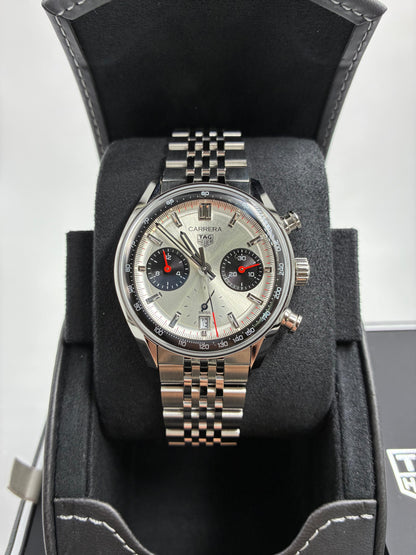 TAG Heuer CBS2216.BA0041 Carrera Chronograph Glass Box Stainless Steel / Panda / Bracelet