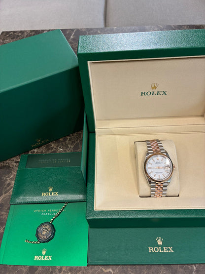 Rolex Datejust 36 126201-0017 white index jub