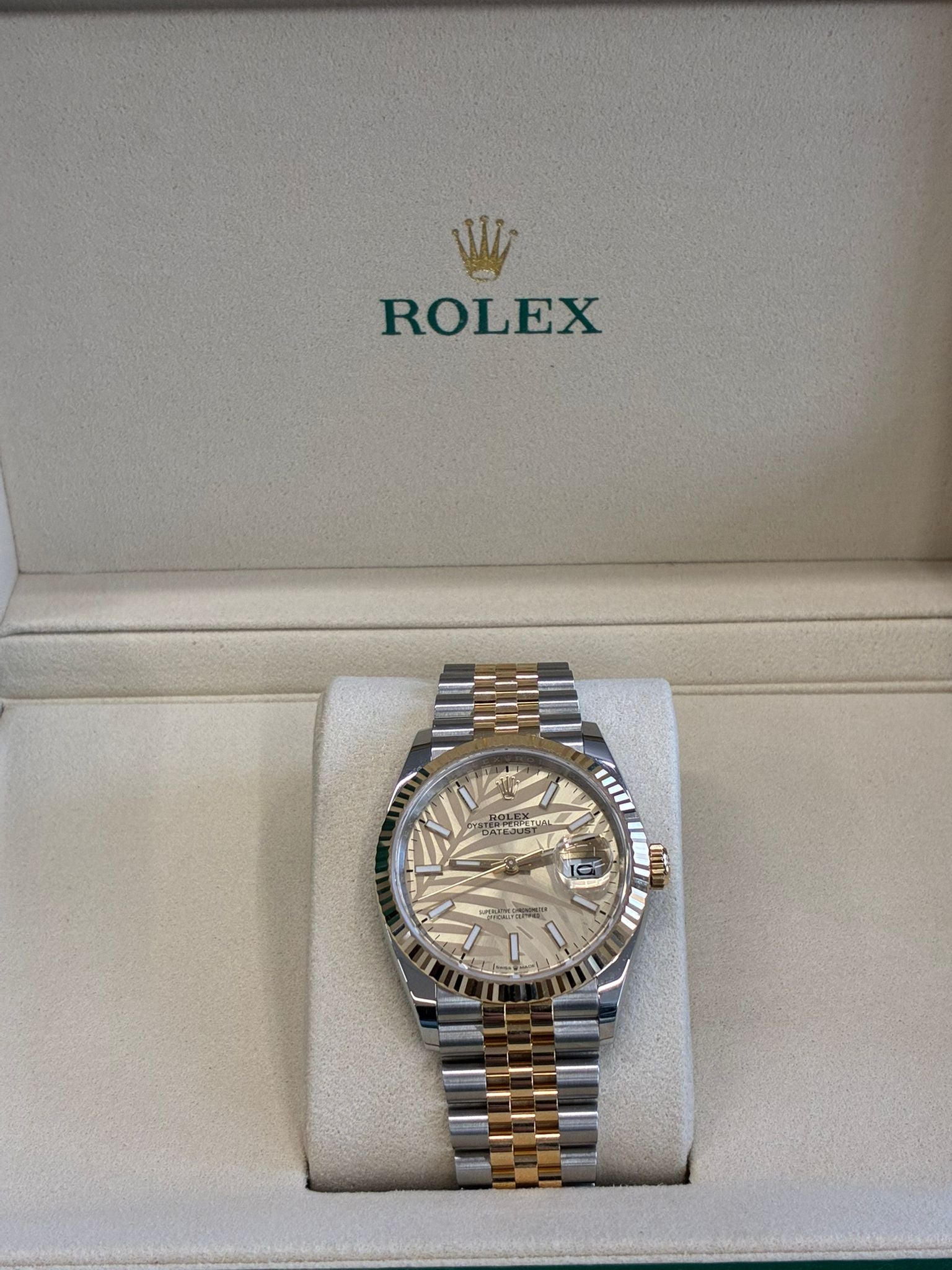Rolex Datejust 36 126233 Champ Palm Jubilee 2024