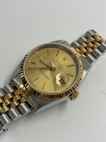 Rolex Datejust 36 16233 Champagne Index Jubilee  with Original Paper