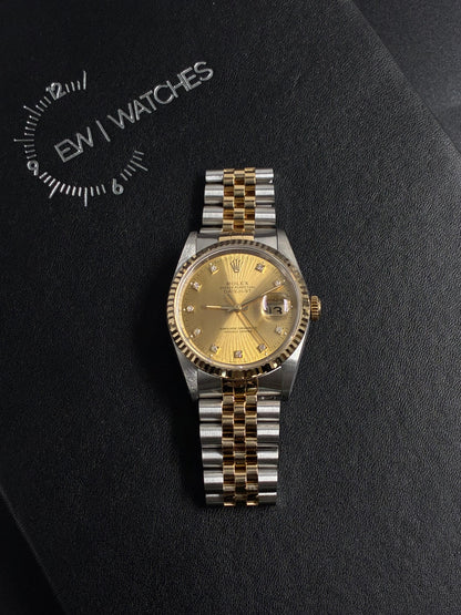 Rolex Datejust 36 16233G Champagne  with Original Paper