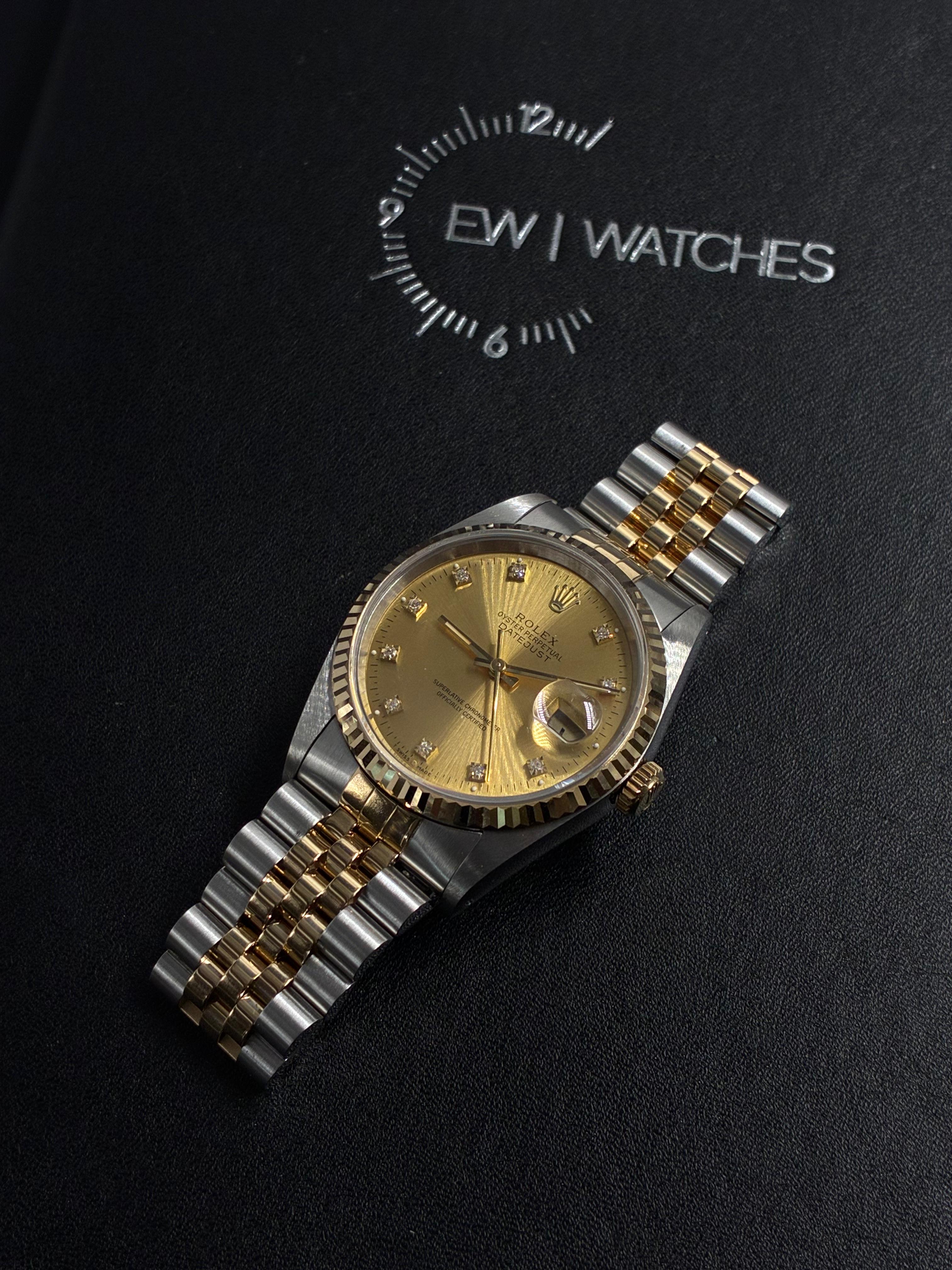 Rolex Datejust 36 16233G Champagne  with Original Paper