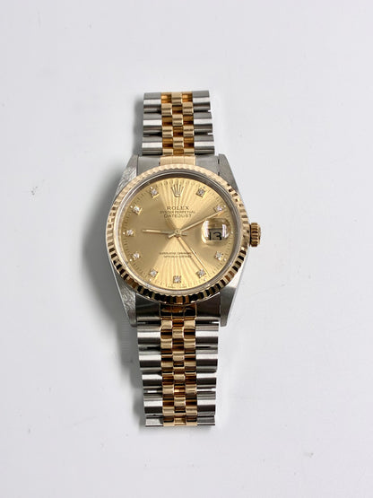 Rolex Datejust 36 16233G Champagne  with Original Paper