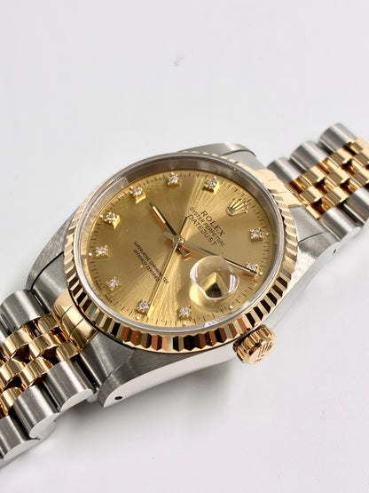 Rolex Datejust 36 16233G Champagne  with Original Paper