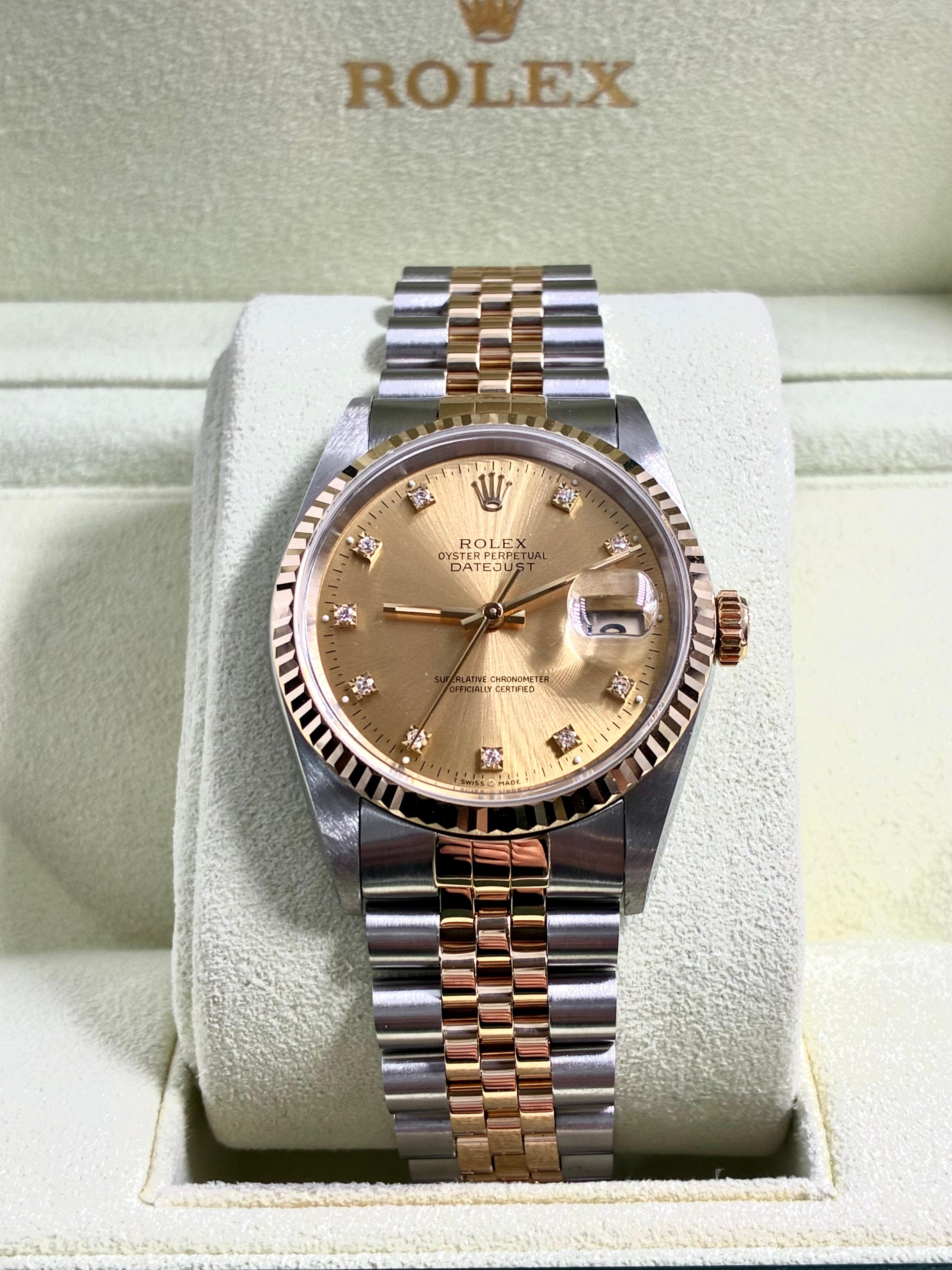Rolex Datejust 36 16233G Champagne  with Original Paper