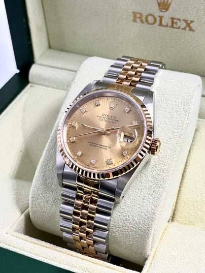Rolex Datejust 36 16233G Champagne  with Original Paper