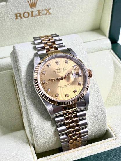 Rolex Datejust 36 16233G Champagne  with Original Paper