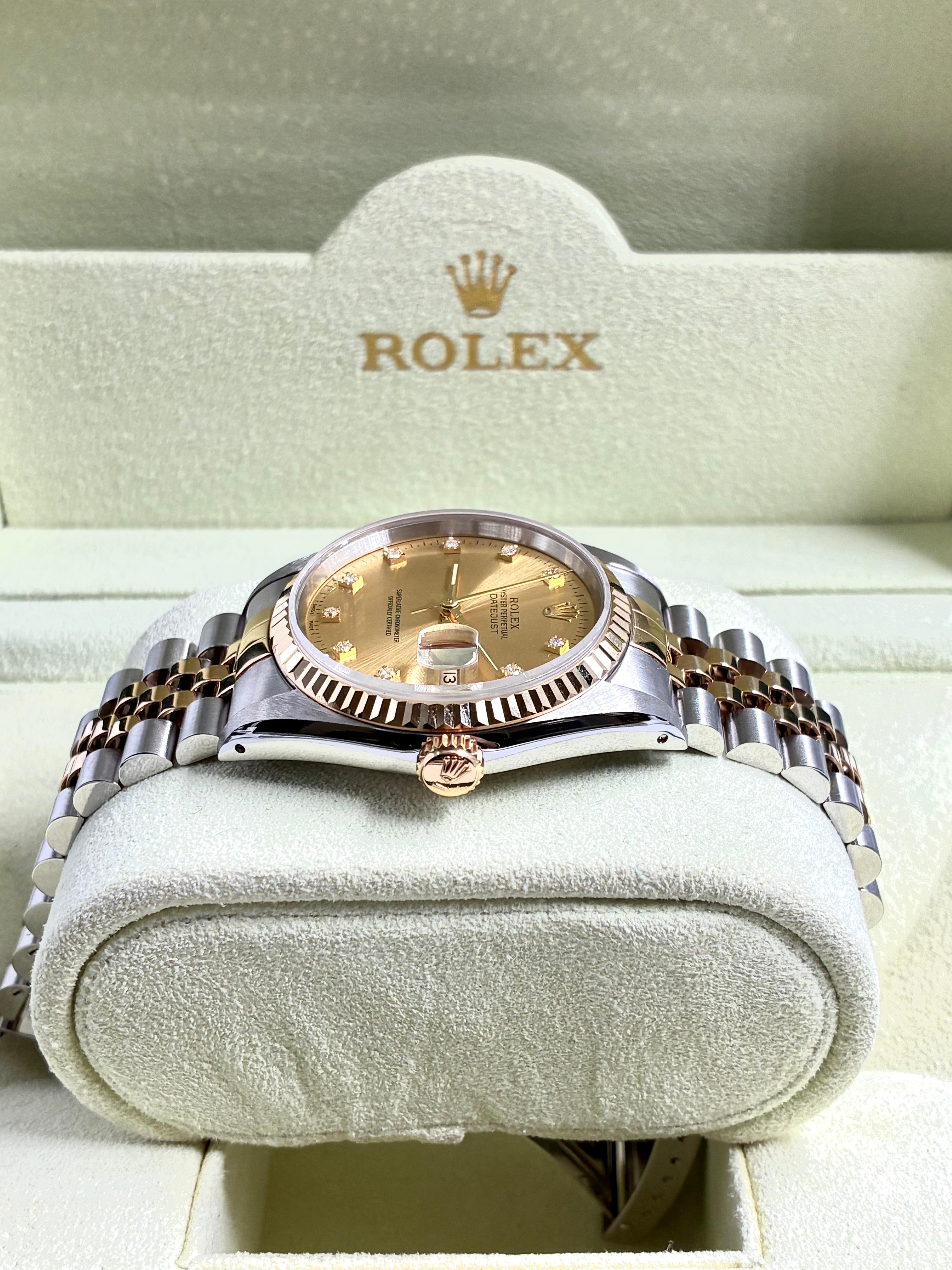 Rolex Datejust 36 16233G Champagne  with Original Paper