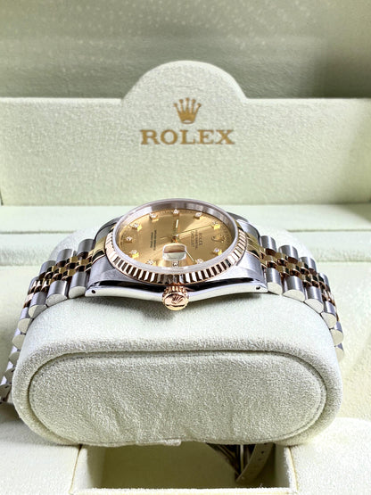Rolex Datejust 36 16233G Champagne  with Original Paper