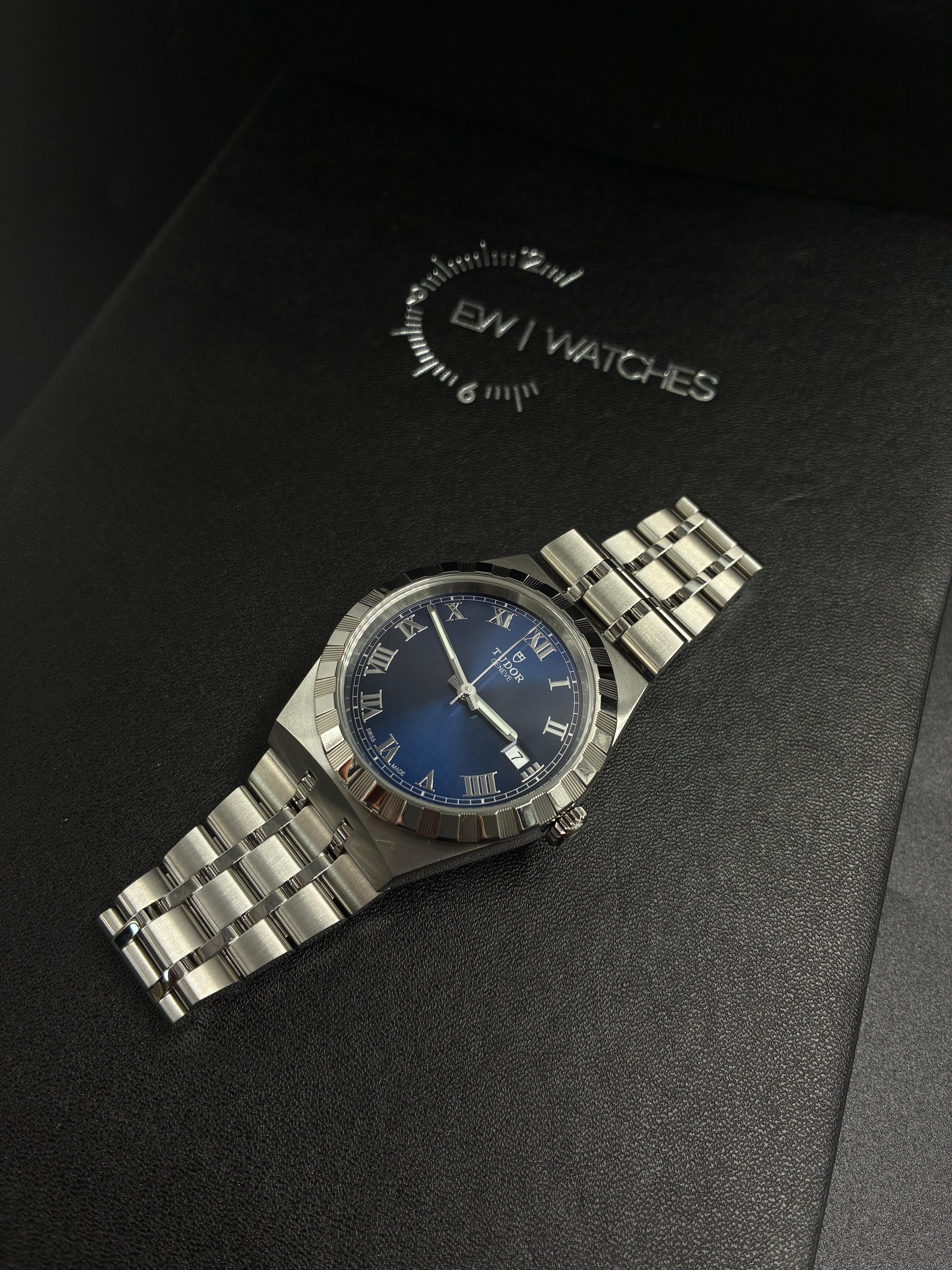 Tudor Royal Blue Roman Steel M28500-0005