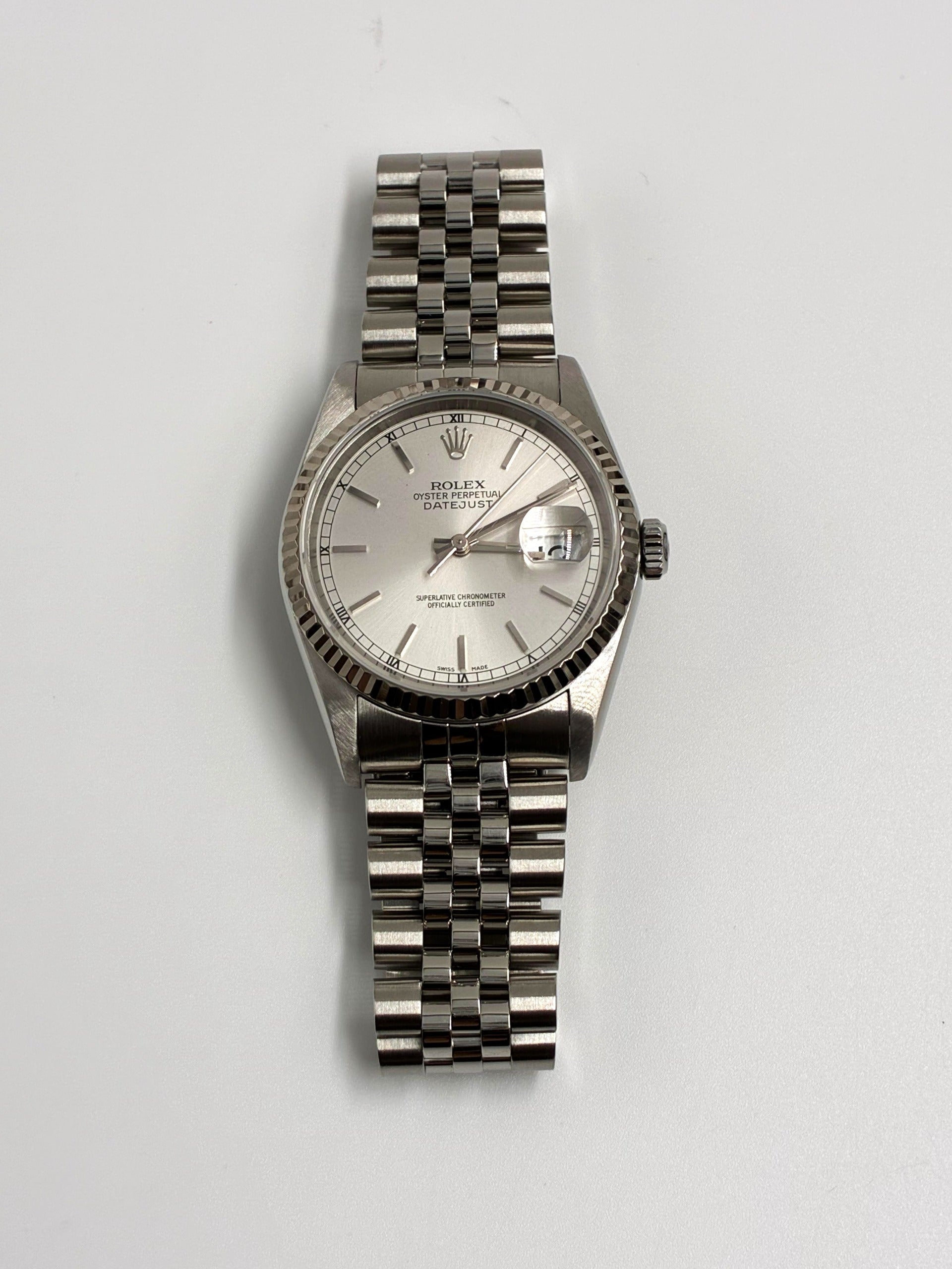 Rolex 16234 Silver Index Jubilee naked