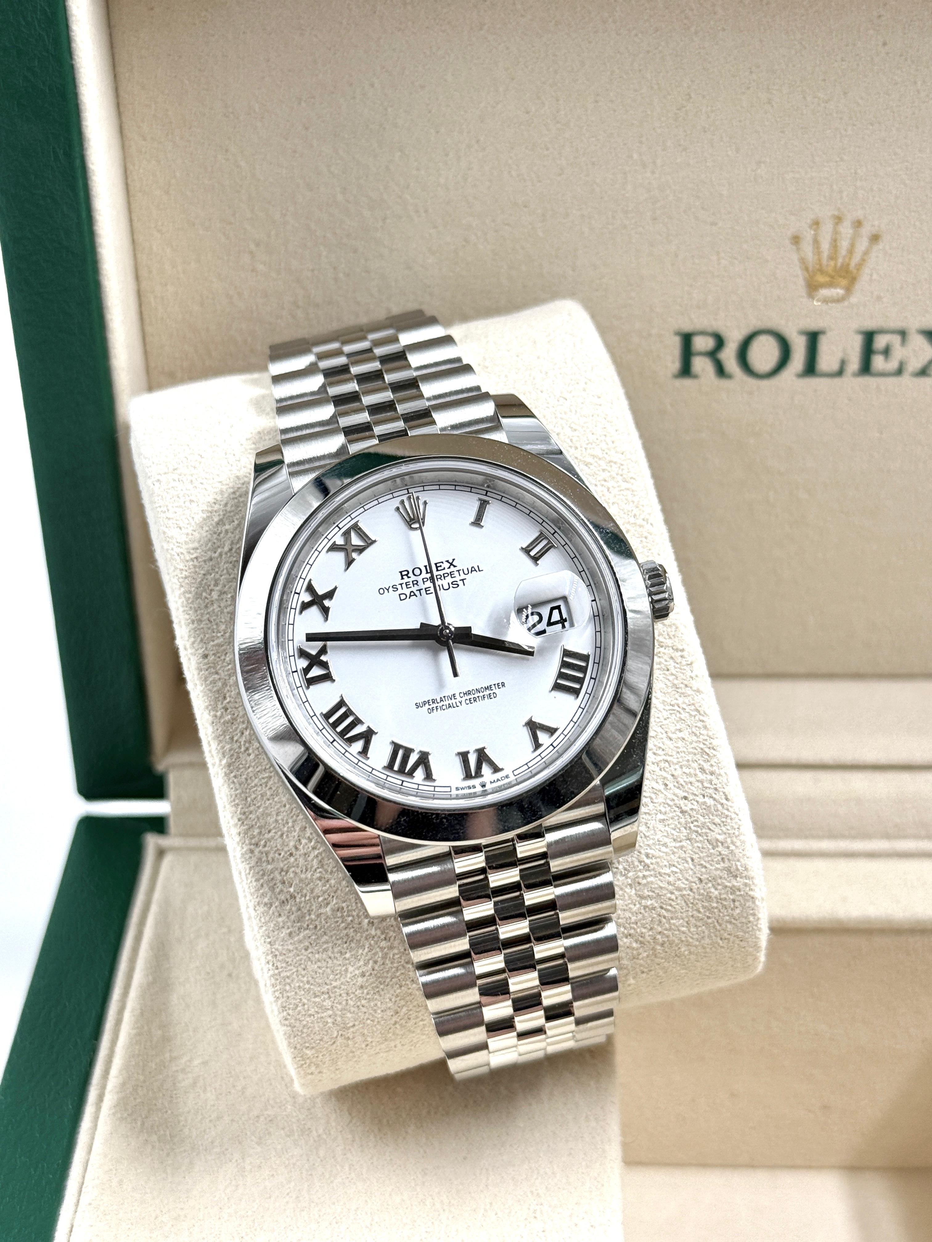 Rolex Datejust 41 126300 Weißes römisches Jubiläum 2024