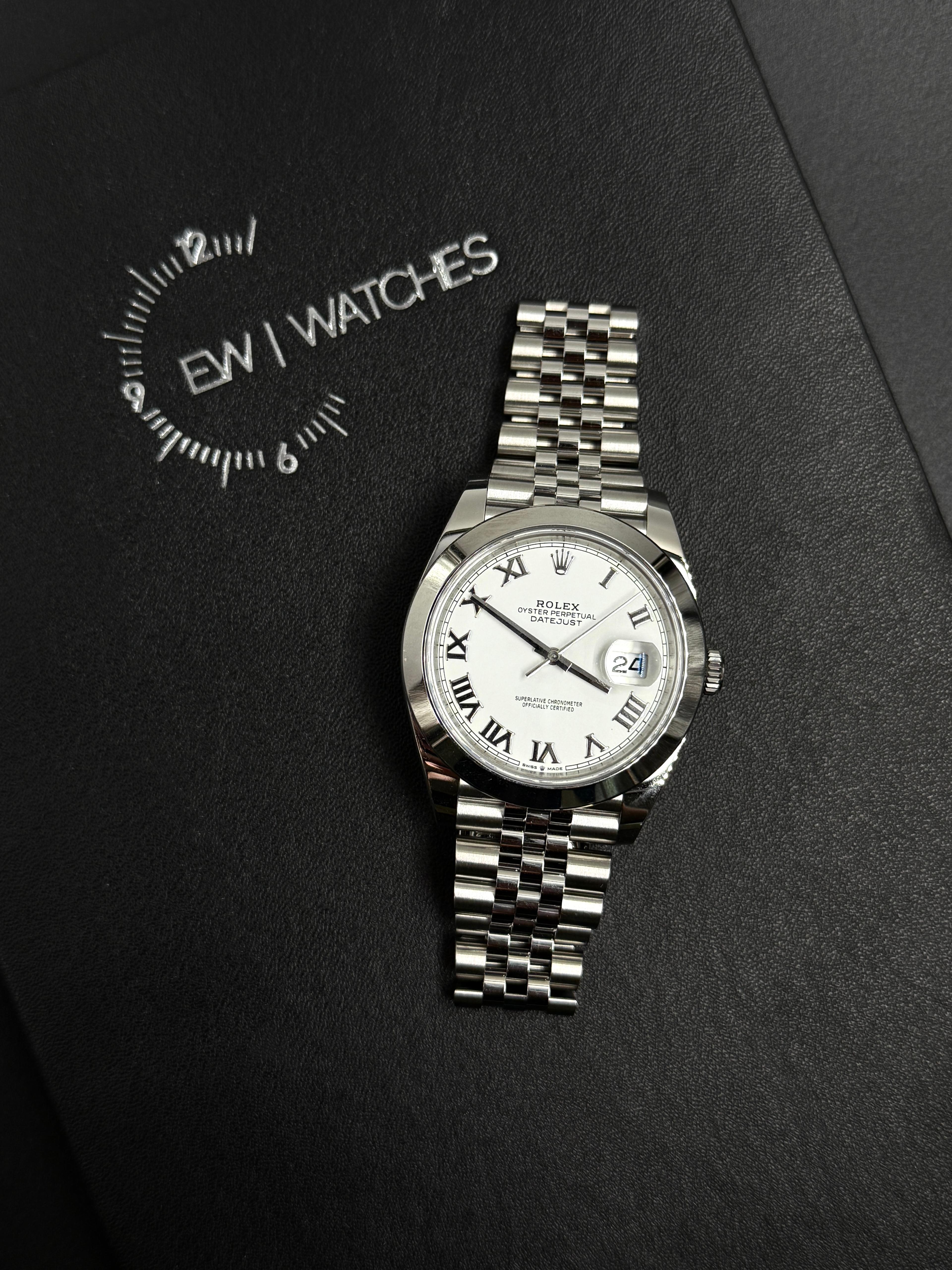 Rolex Datejust 41 126300 Weißes römisches Jubiläum 2024
