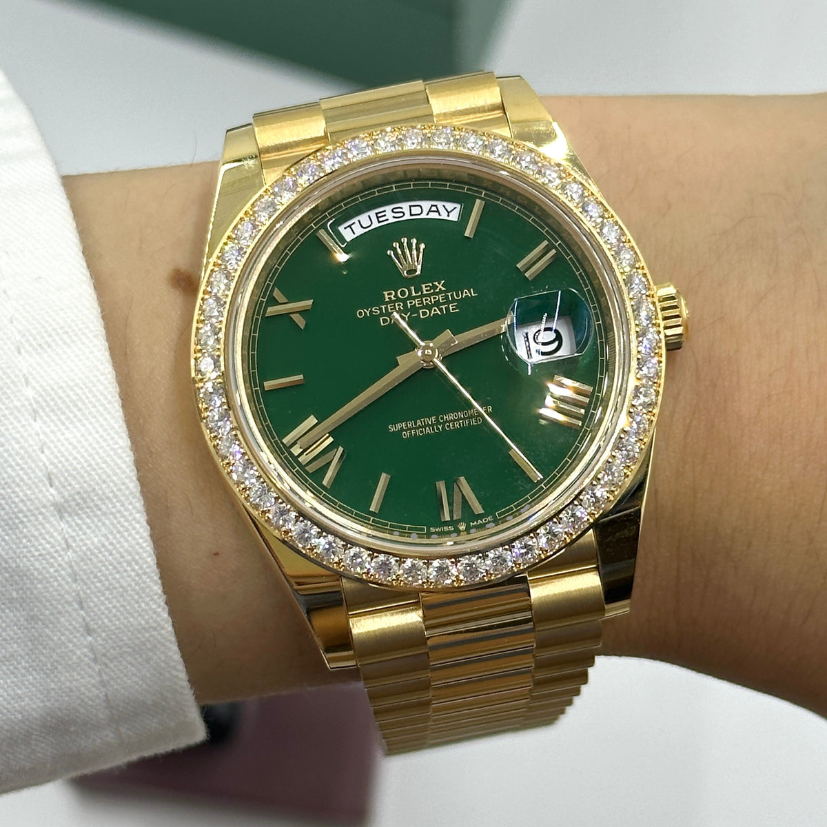 Rolex Day-Date 40 228348RBR GREEN ROMAN 2026