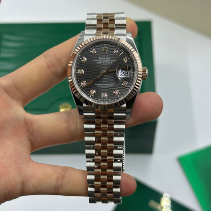 Rolex Datejust 36 126231G Grau geriffeltes Jubiläum 2024