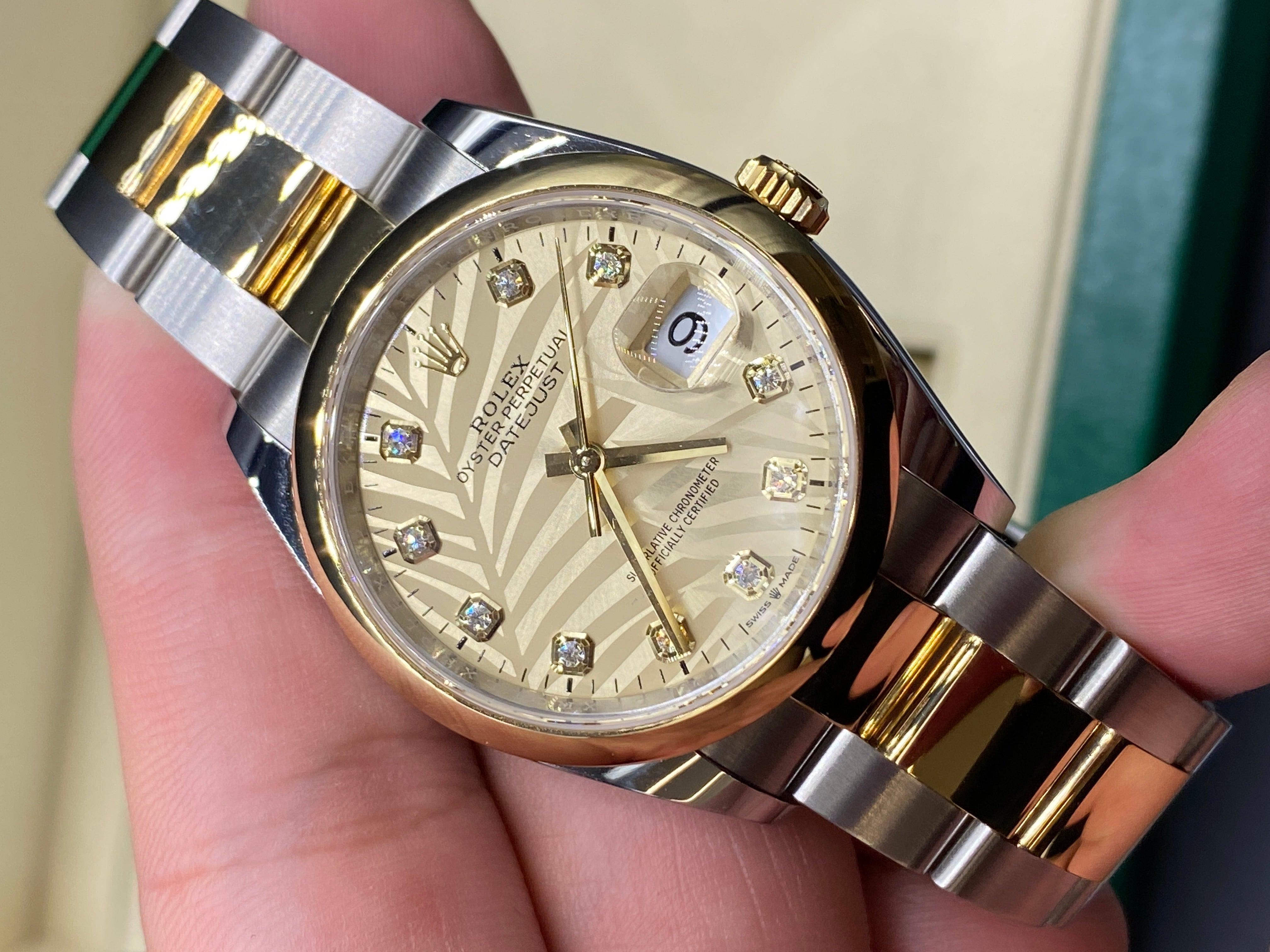 Rolex Datejust 36 126203G Champ Palm Oyster 2024