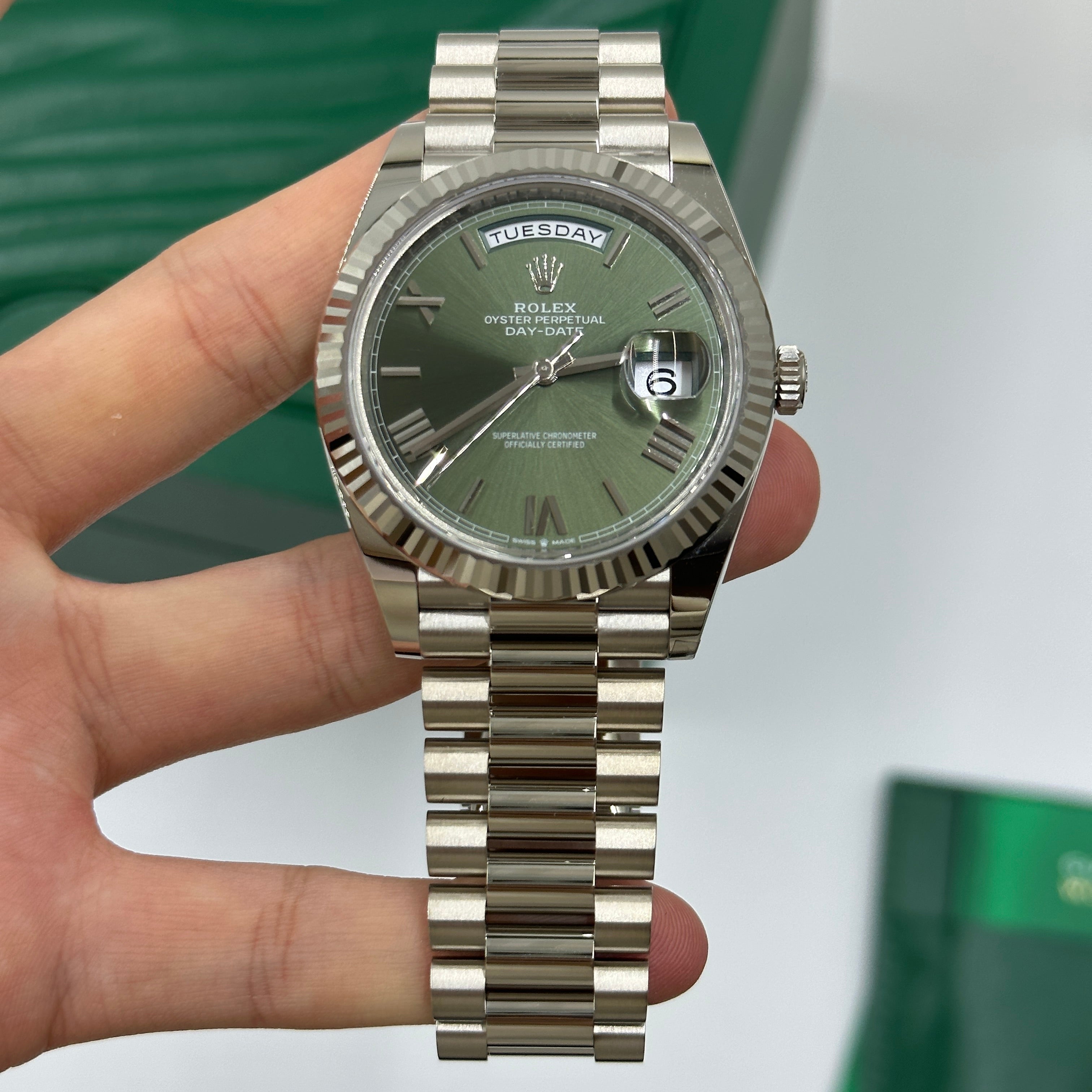 Rolex Day-Date 40 40 mm 228239 Grün Roman 2024