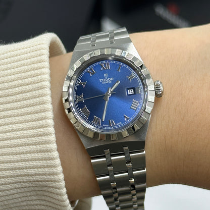 Tudor Tudor Royal 28 mm 28300-0006 Blauer römischer Stahl 2024