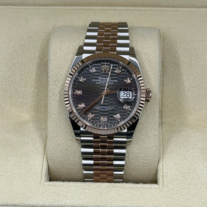 Rolex Datejust 36 126231G Grau geriffeltes Jubiläum 2024
