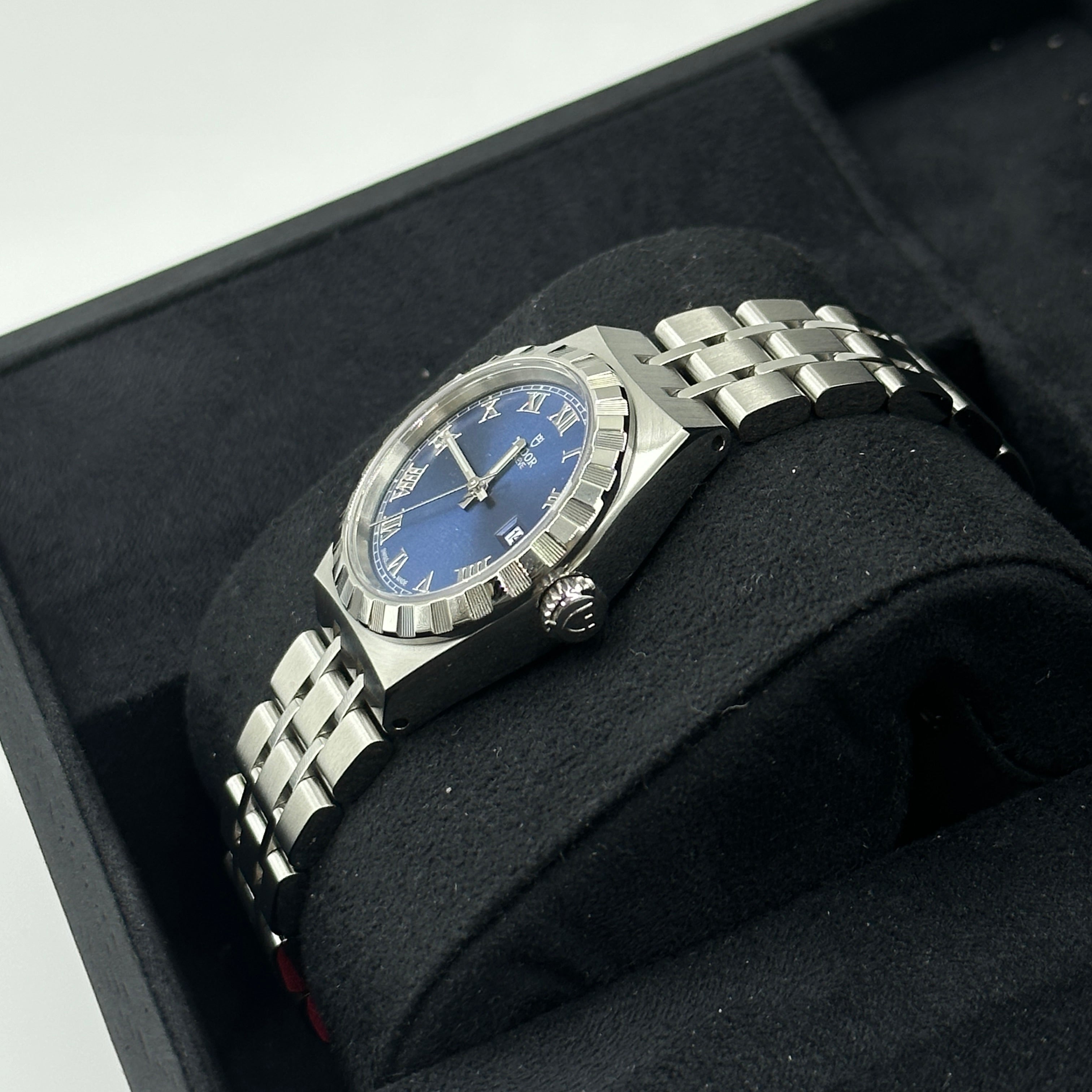 Tudor Tudor Royal 28 mm 28300-0006 Blauer römischer Stahl 2024