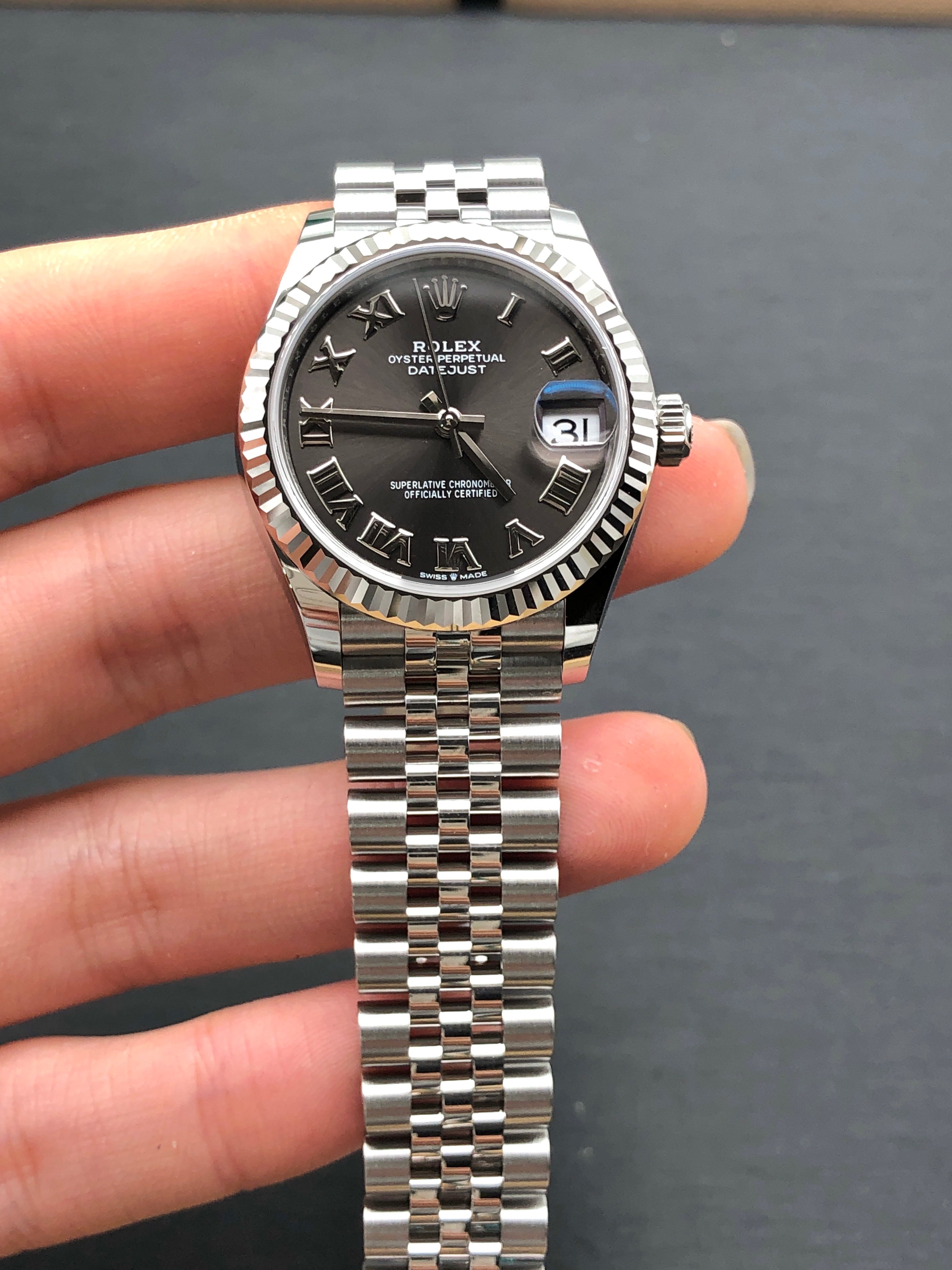 Rolex Datejust 31 278274 Dunkelgraues römisches Jubiläum 2025