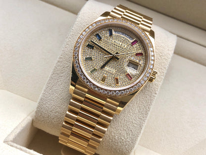 Rolex Day-Date 36 Diamond Pavé Rainbow Dial m128348rbr-0030 2025