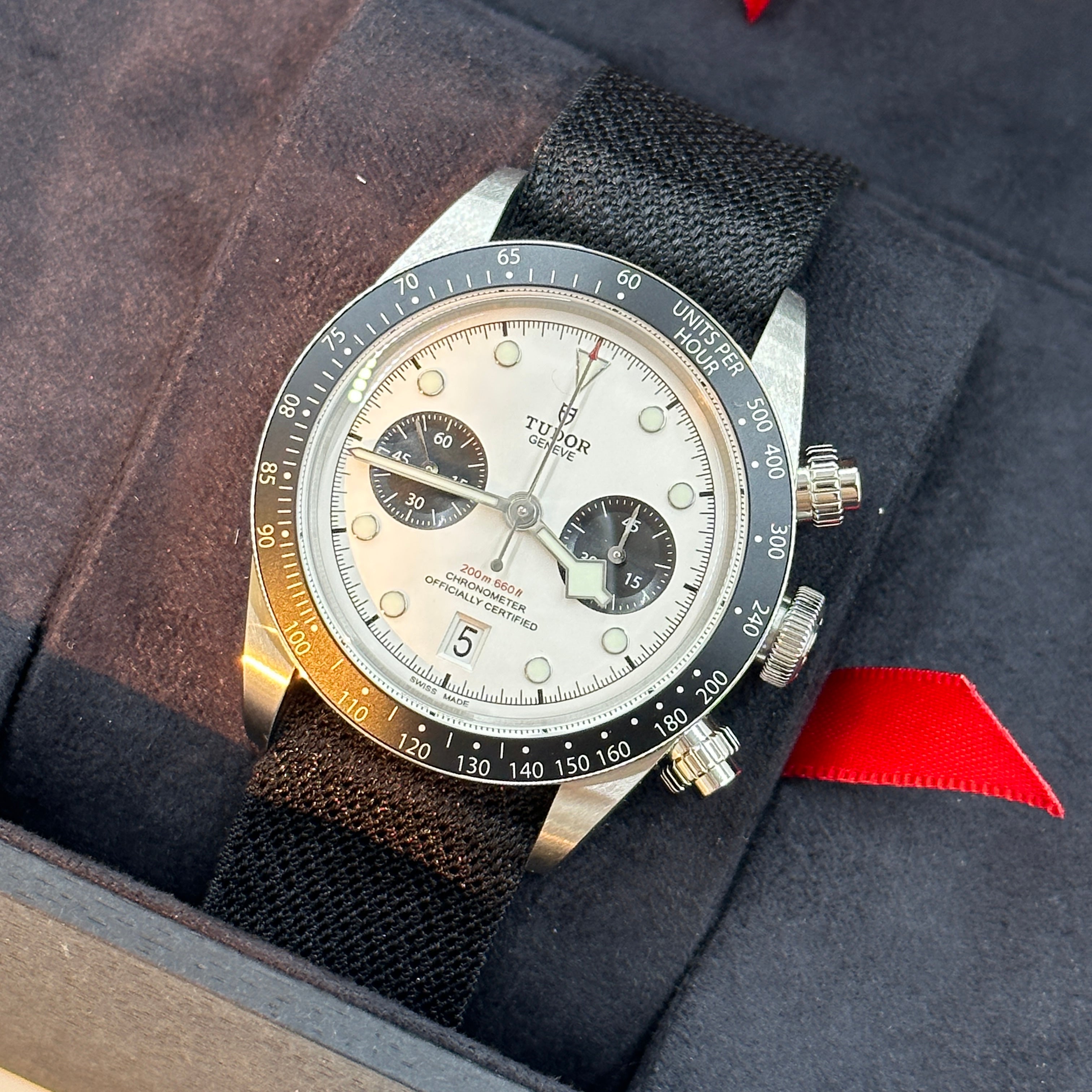 Tudor Black Bay Chrono 41 mm 79360N-0008 Weiß gewebt 2024