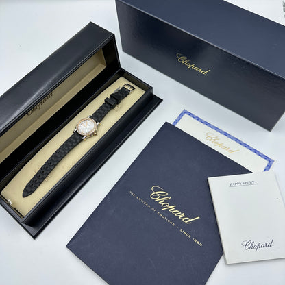 Chopard Happy Sport 30 mm 278590-6003 Weiß mit Diamantbesatz (Lünette aus Roségold) 2025