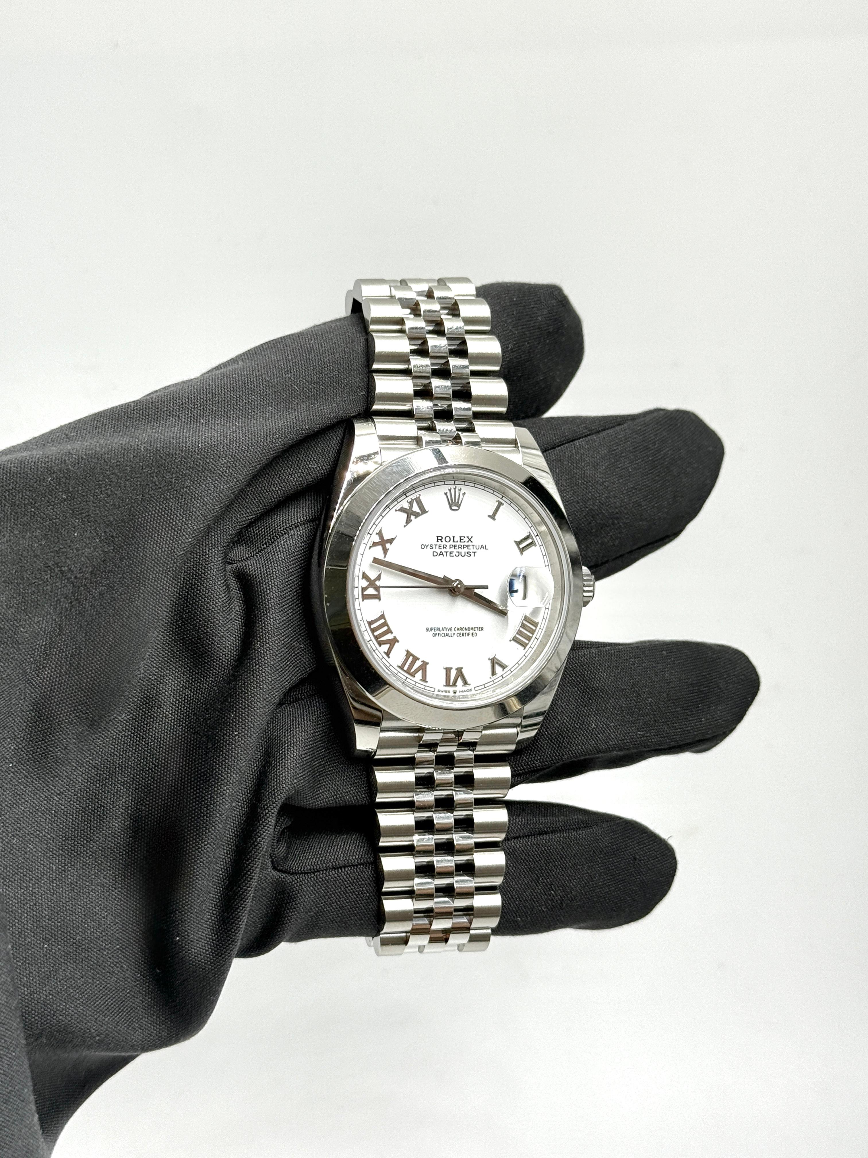 Rolex Datejust 41 126300 Weißes römisches Jubiläum 2024