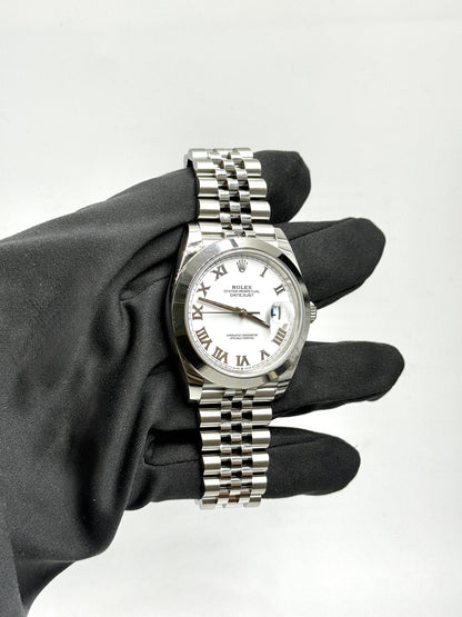 Rolex Datejust 41 126300 Weißes römisches Jubiläum 2024