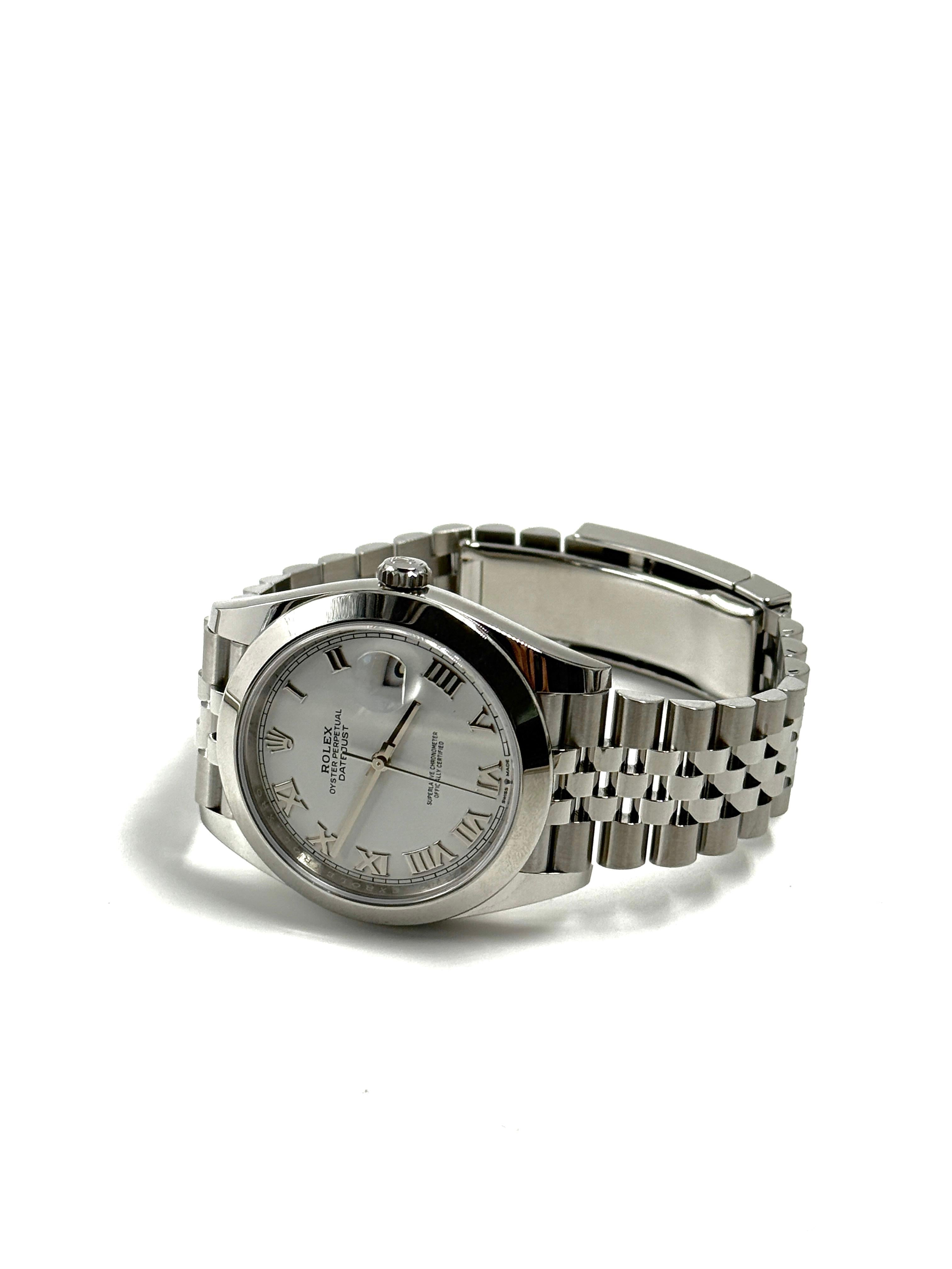 Rolex Datejust 41 126300 Weißes römisches Jubiläum 2024