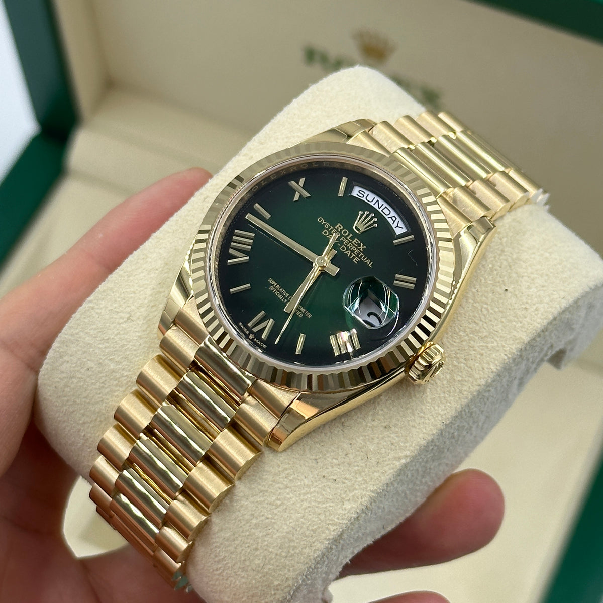 Rolex Day-Date 36 128238 Green Roman Ombre 2024