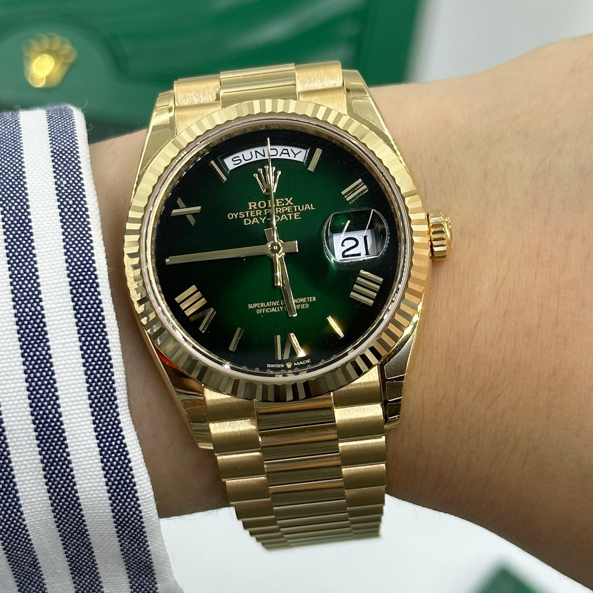 Rolex Day-Date 36 128238 Green Roman Ombre 2024