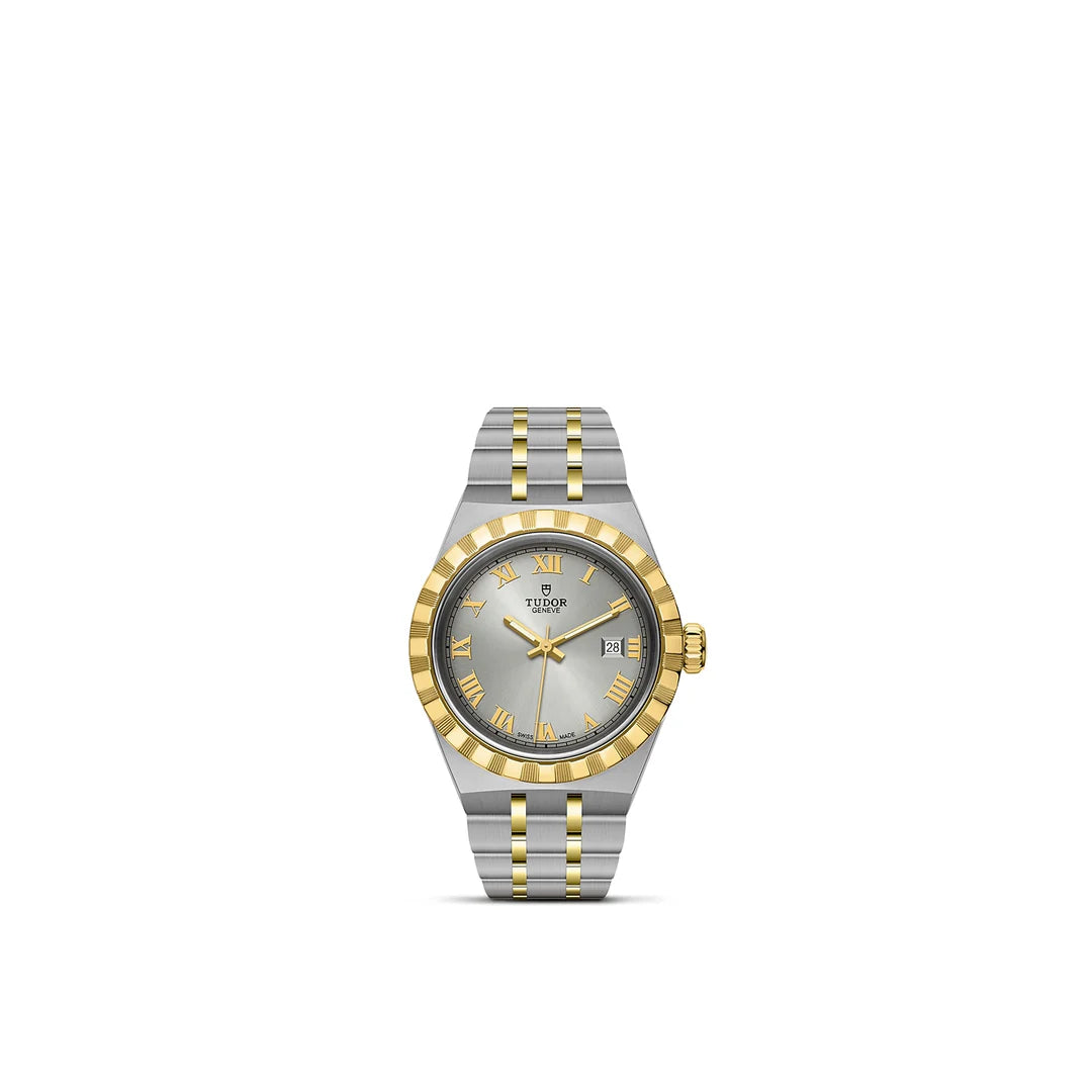 Tudor 28303-0001 Royal Date 28 Edelstahl / Gelbgold / Silber - Roman
