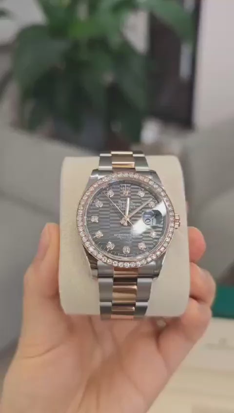 Rolex Datejust 36 126281RBR G Grau geriffelte Oyster 2024