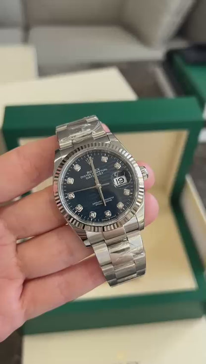 Rolex Datejust 36 126234G Blau geriffelte Oyster 2024