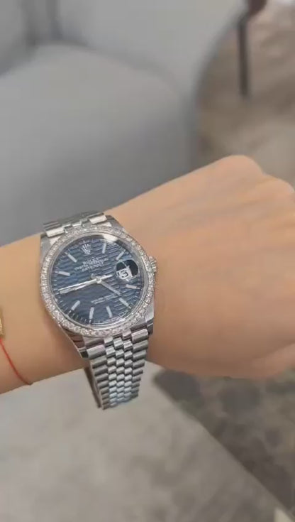 Rolex Datejust 36 126284RBR Geriffeltes blaues Jubiläum 2021